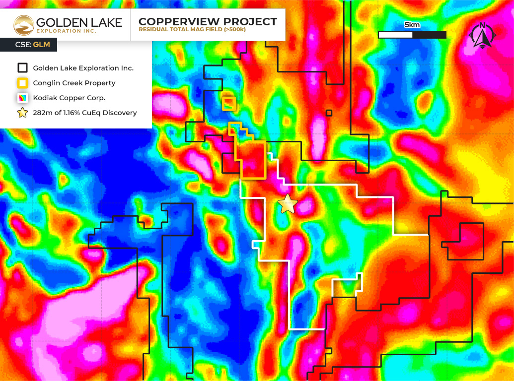 Figure 1. Location map of the Conglin Creek Property on the BC Airborne Magnetic Overlay