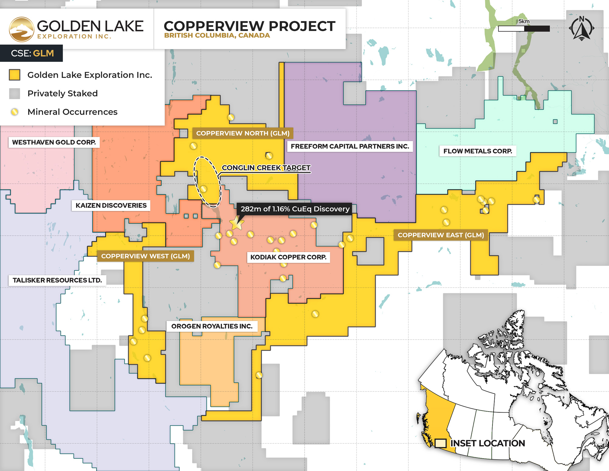 Location map of Golden Lake's Copperview project